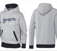 Milwaukee Brewers Pullover Hoodie Grey & Black