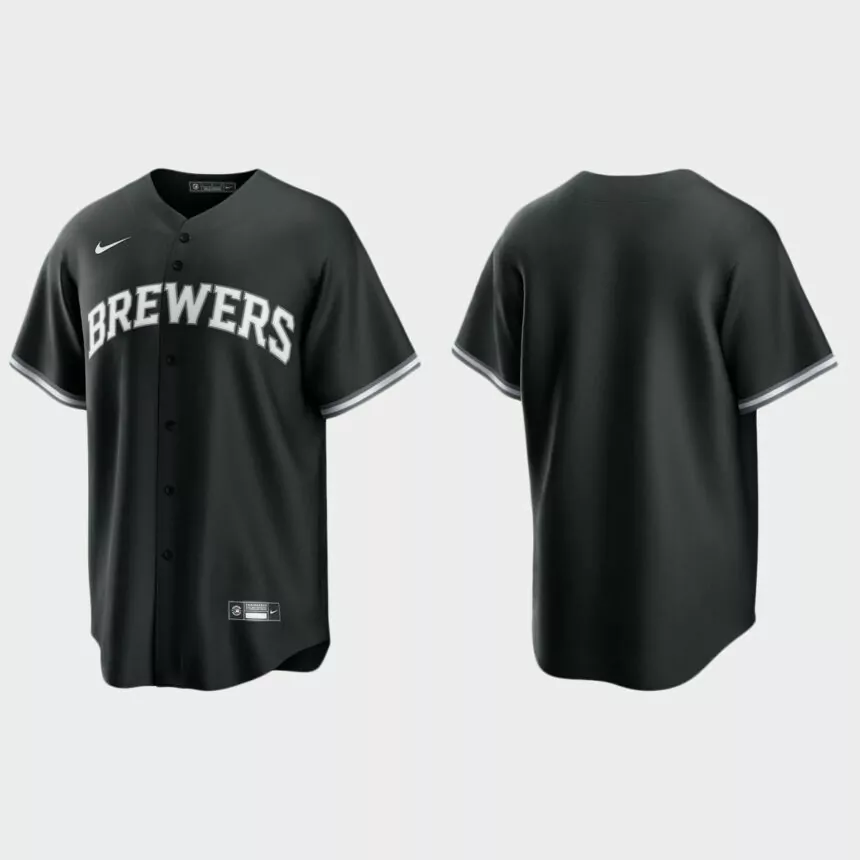 Milwaukee Brewers Replica Team Jersey – Black White