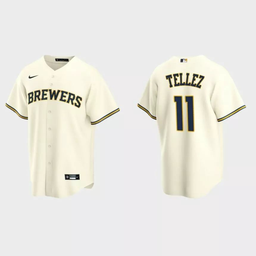 Milwaukee Brewers Rowdy Tellez Replica Home Jersey – Cream