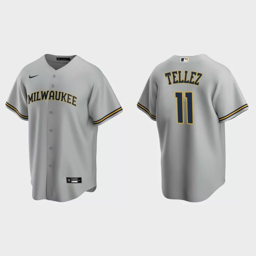 Milwaukee Brewers Rowdy Tellez Replica Road Jersey – Gray