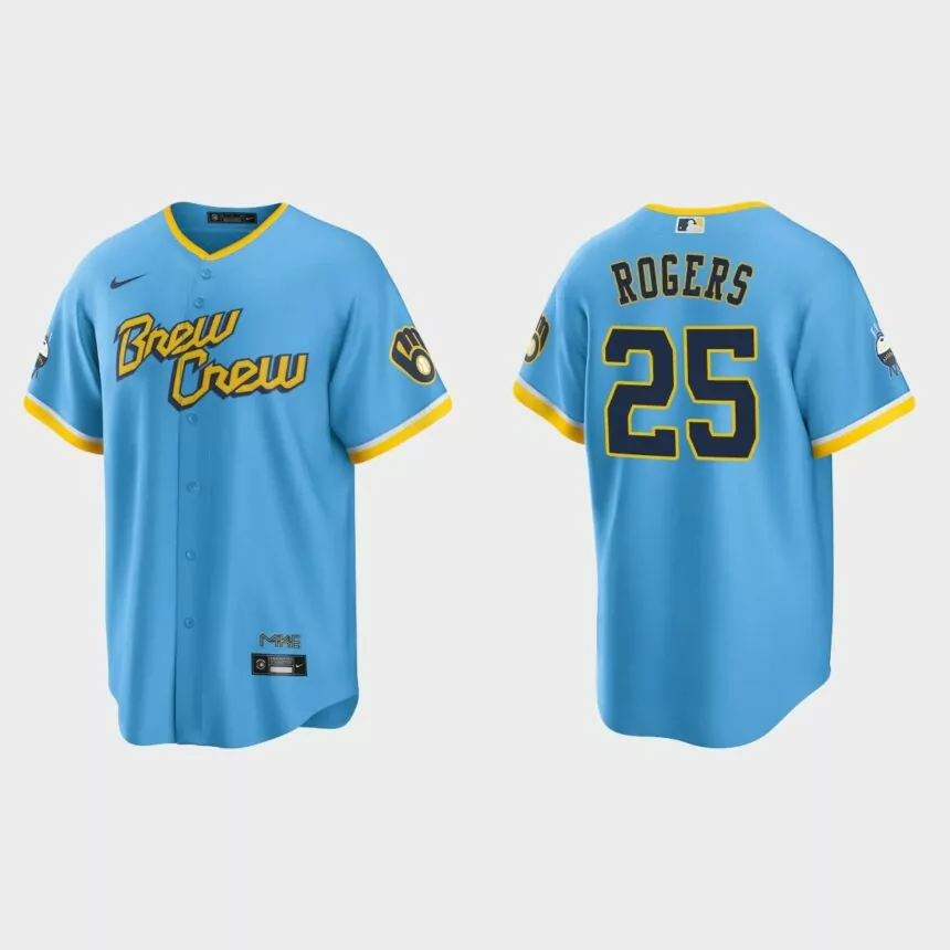Milwaukee Brewers Taylor Rogers 2022 City Connect Replica Jersey – Powder Blue