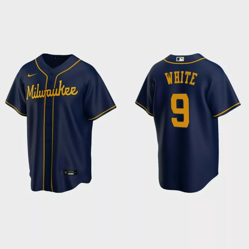 Milwaukee Brewers Tyler White Replica Alternate Jersey – Navy