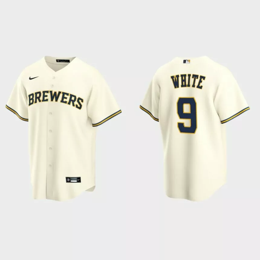 Milwaukee Brewers Tyler White Replica Home Jersey – Cream