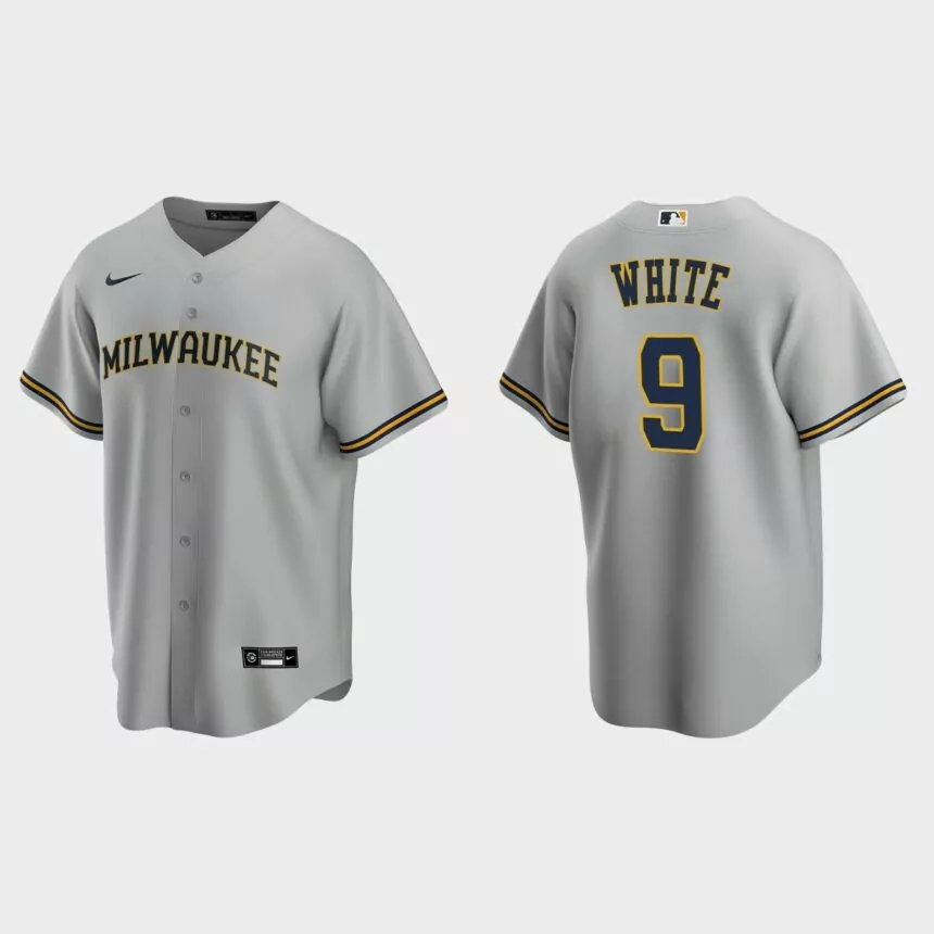 Milwaukee Brewers Tyler White Replica Road Jersey – Gray
