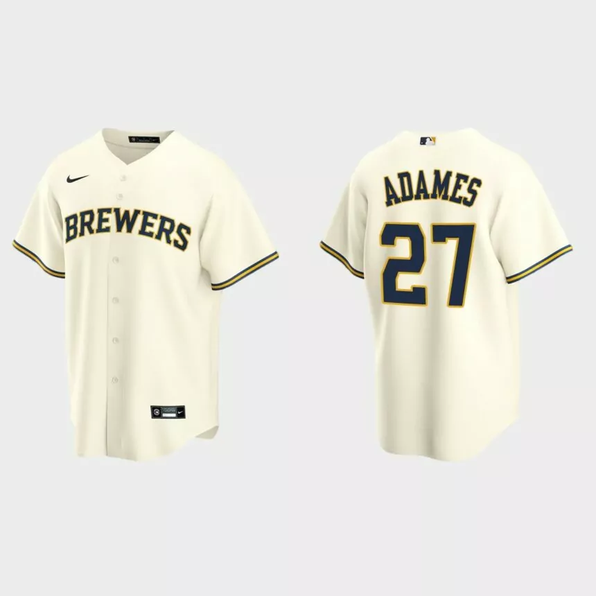 Milwaukee Brewers Willy Adames Replica Home Jersey – Cream