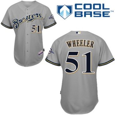 Milwaukee Brewers Zelous Wheeler Stitched #51 Grey Cool Base MLB Jerseys