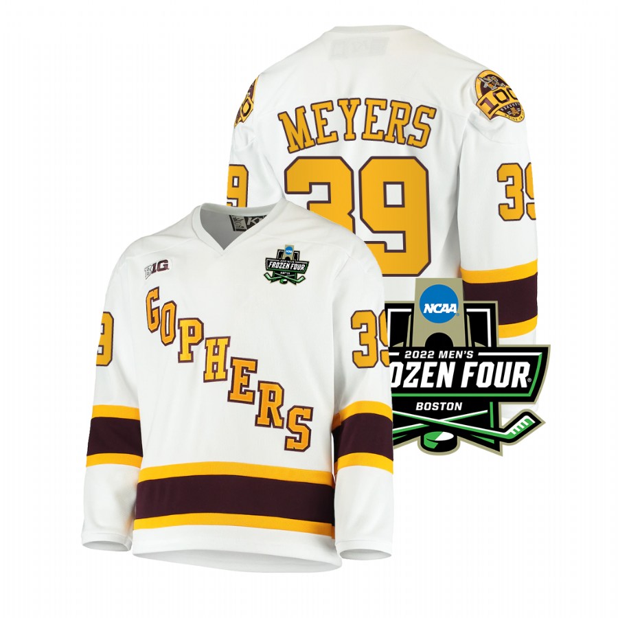 Minnesota Golden Gophers Ben Meyers 2022 Frozen Four White Jersey