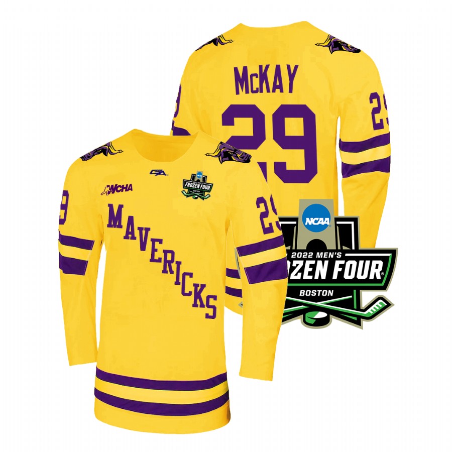 Minnesota State Mavericks Dryden McKay 2022 Frozen Four Championship Hockey Jersey Gold