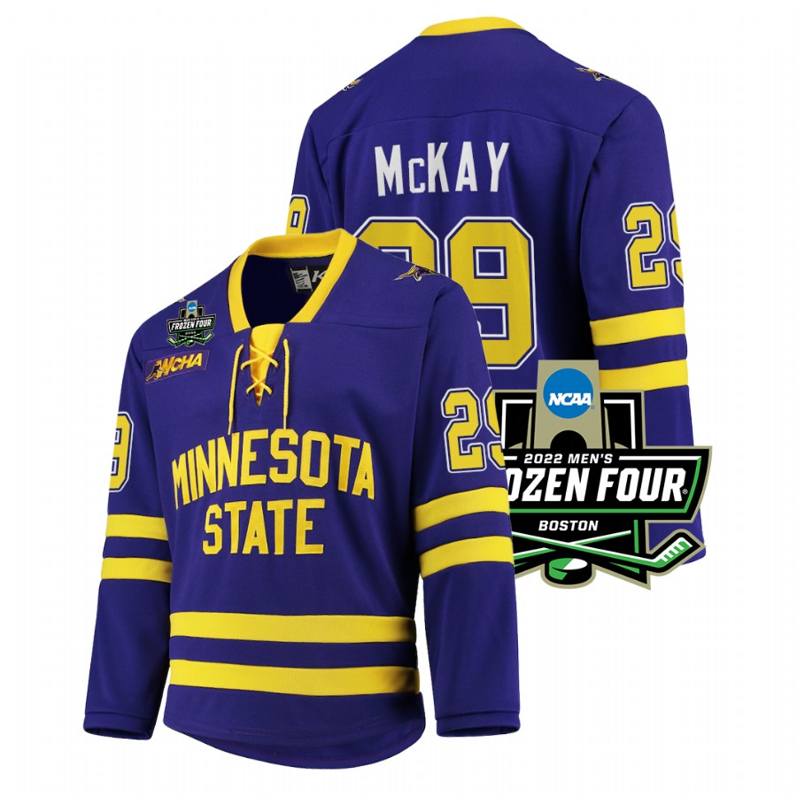 Minnesota State Mavericks Dryden McKay 2022 Frozen Four Purple Jersey