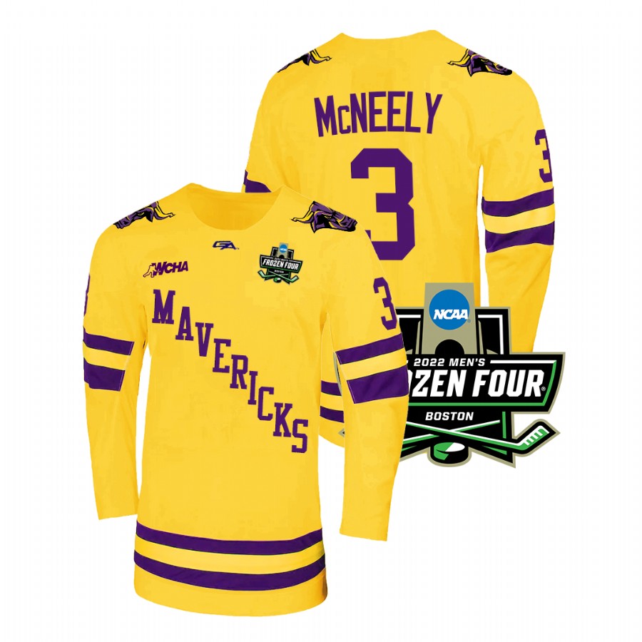 Minnesota State Mavericks Jack McNeely 2022 Frozen Four Championship Hockey Jersey Gold