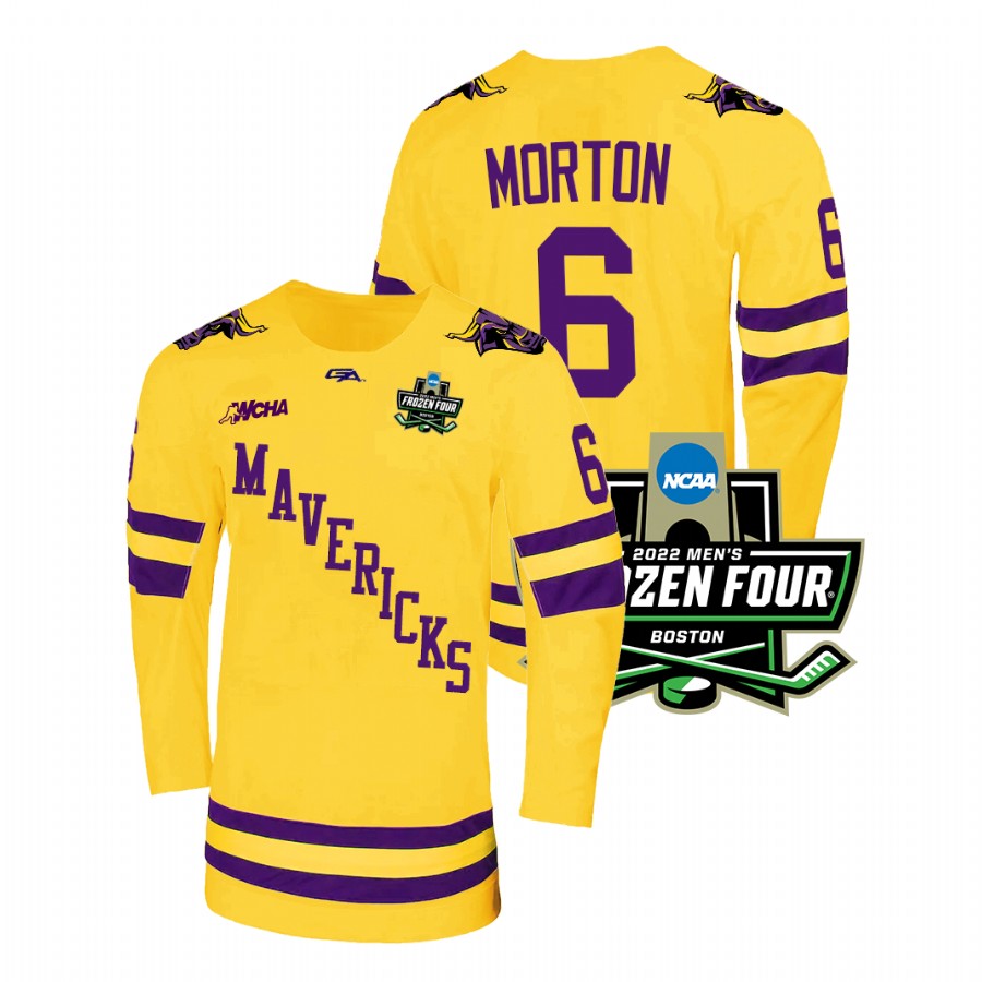 Minnesota State Mavericks Sam Morton 2022 Frozen Four Championship Gold Jersey