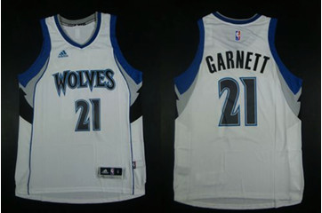 Minnesota Timberwolves #21 Kevin Garnett White Home Stitched NBA Jersey