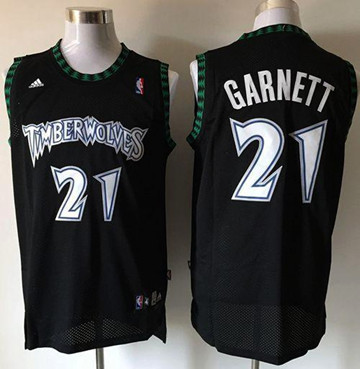 Minnesota Timberwolves #21 Retro Garnett Black Stitched NBA Jersey