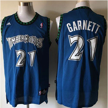 Minnesota Timberwolves #21 Retro Garnett Blue Stitched NBA Jersey