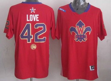 Minnesota Timberwolves #42 Kevin Love Red 2014 All Star Stitched NBA Jersey