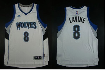Minnesota Timberwolves #8 Zach LaVine White Home Stitched NBA Jersey