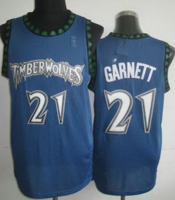 Minnesota Timberwolves 21 Kevin Garnett Blue Hardwood Classics Revolution 30 NBA Jerseys
