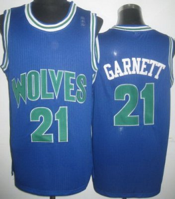 Minnesota Timberwolves 21 Kevin Garnett Blue Hardwood Classics Revolution 30 NBA Jerseys