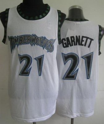 Minnesota Timberwolves 21 Kevin Garnett White Hardwood Classics Revolution 30 NBA Jerseys