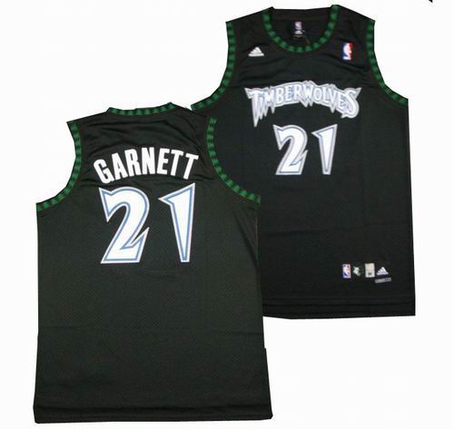 Minnesota Timberwolves 21 Kevin Garnett black throwback jerseys