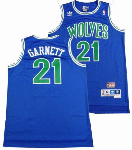 Minnesota Timberwolves 21 Kevin Garnett blue throwback jerseys