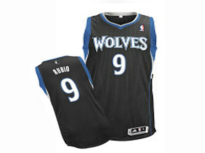 Minnesota Timberwolves 9 Ricky Rubio BLACK Jersey