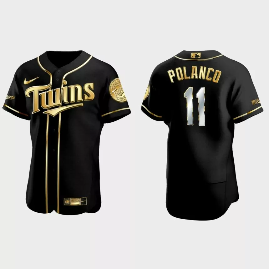Minnesota Twins #11 Jorge Polanco Golden Edition Authentic Jersey – Black