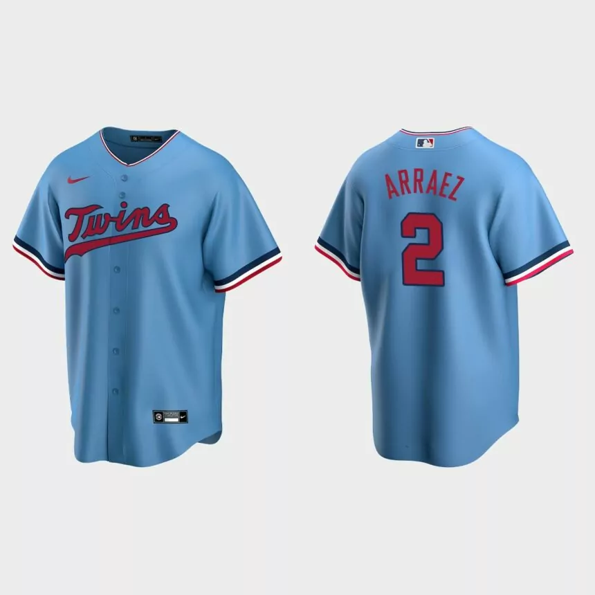Minnesota Twins #2 Luis Arraez Replica Alternate Jersey – Light Blue