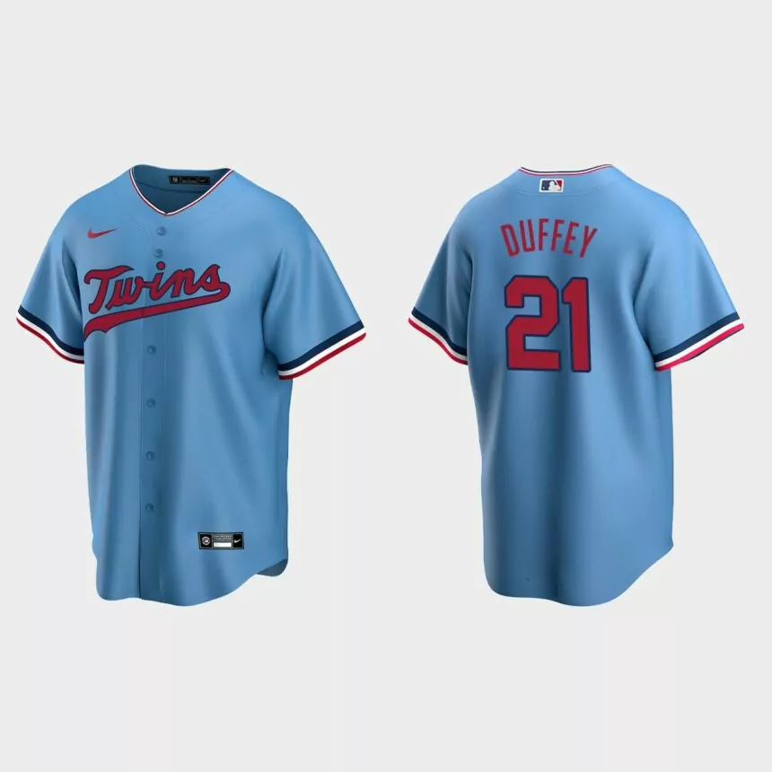 Minnesota Twins #21 Tyler Duffey Replica Alternate Jersey – Light Blue