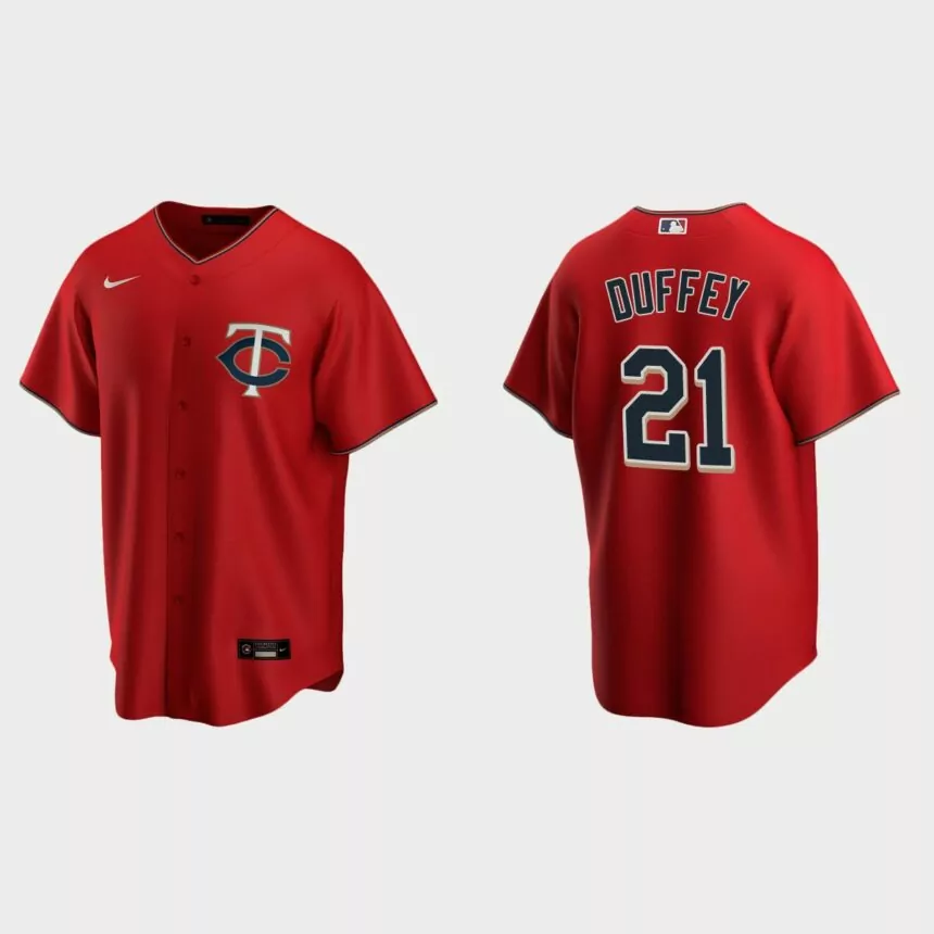 Minnesota Twins #21 Tyler Duffey Replica Alternate Jersey – Red