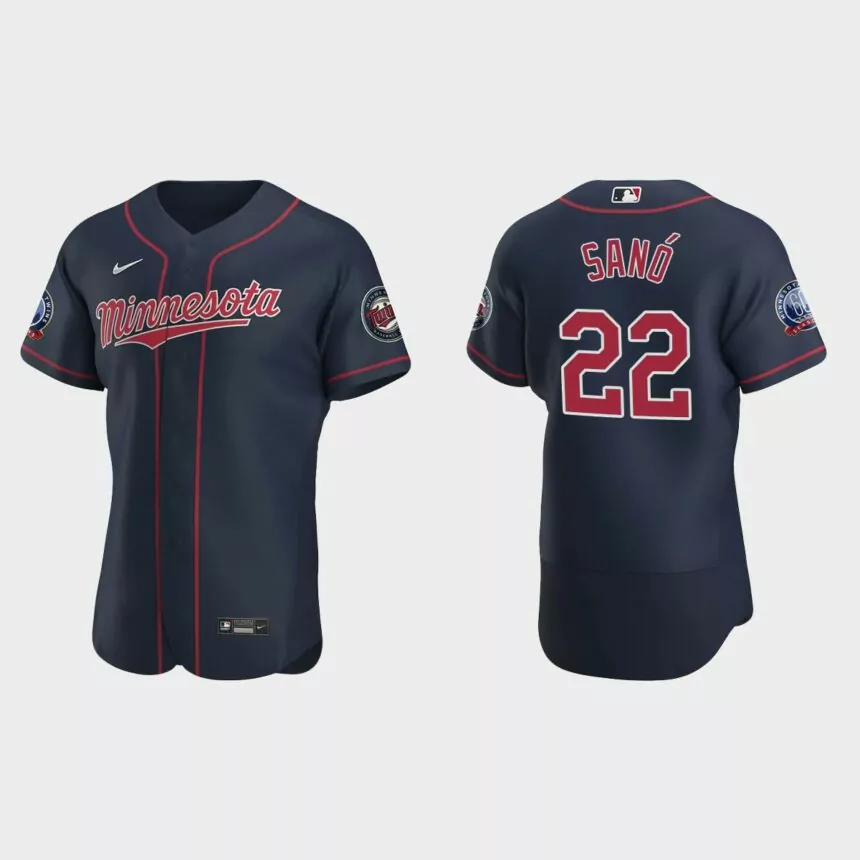 Minnesota Twins #22 Miguel Sano 2020 Alternate Authentic 60th Season Jersey – Navy