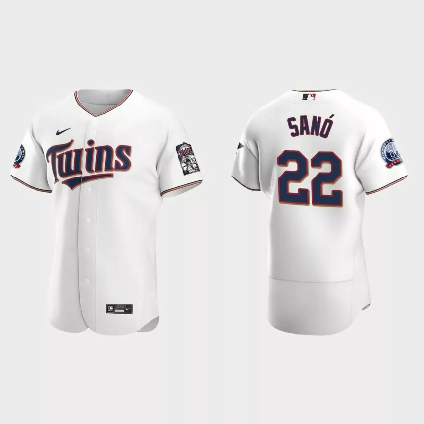 Minnesota Twins #22 Miguel Sano 2020 Home Authentic 60th Season Jersey – White