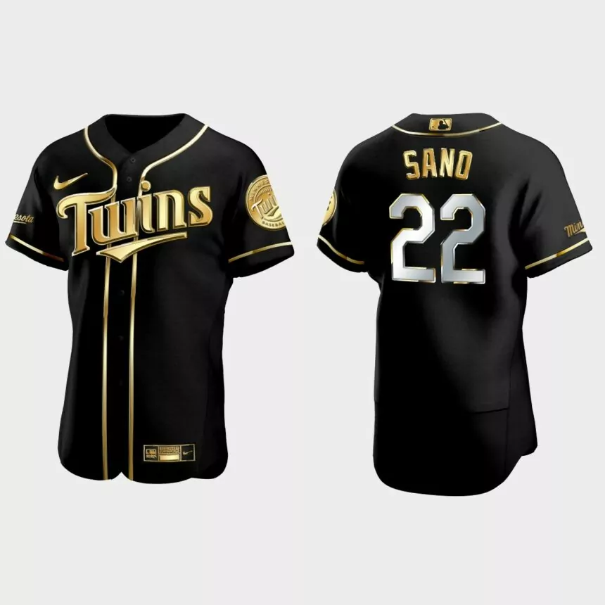 Minnesota Twins #22 Miguel Sano Golden Edition Authentic Jersey – Black