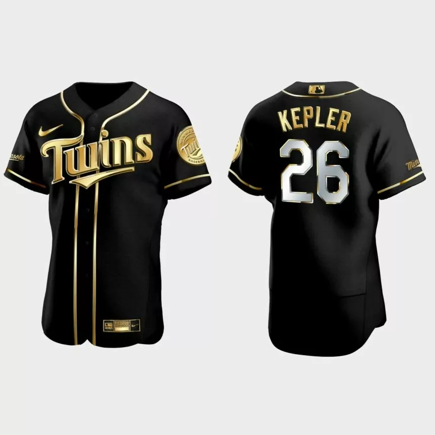 Minnesota Twins #26 Max Kepler Golden Edition Authentic Jersey – Black