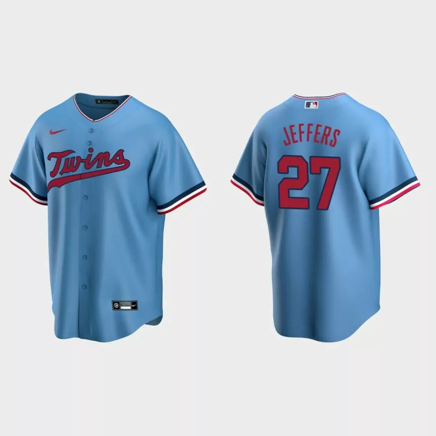 Minnesota Twins #27 Ryan Jeffers Replica Alternate Jersey – Light Blue