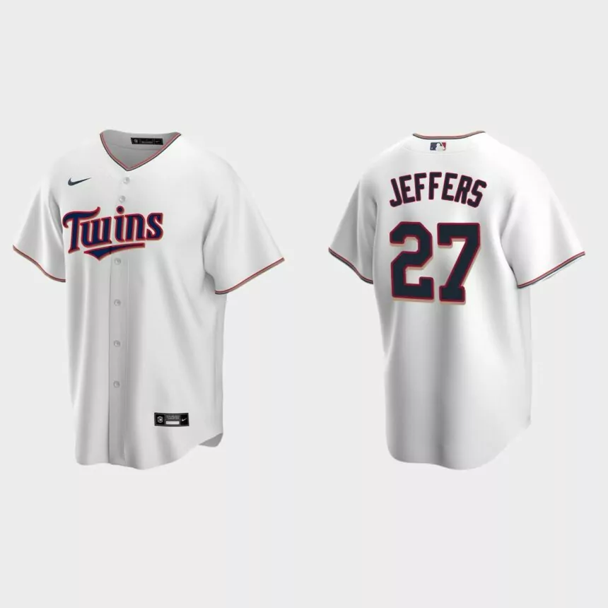 Minnesota Twins #27 Ryan Jeffers Replica Home Jersey – White