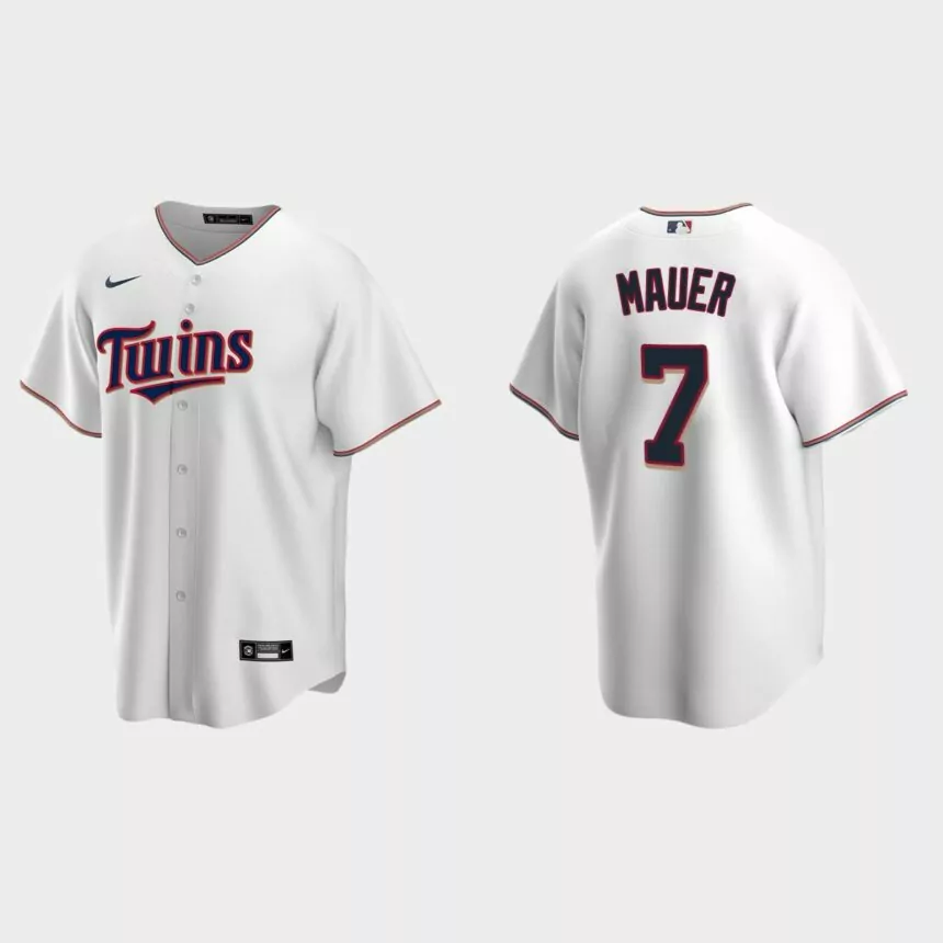 Minnesota Twins #7 Joe Mauer White Replica Home Jersey