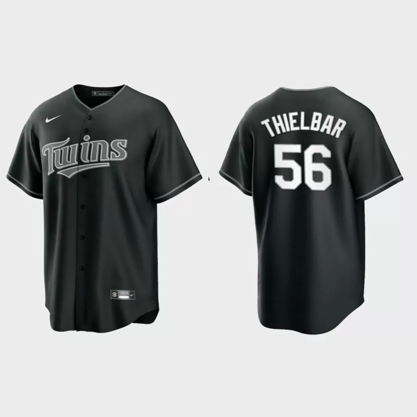 Minnesota Twins Caleb Thielbar 2021 All Black Fashion Replica Jersey – Black White