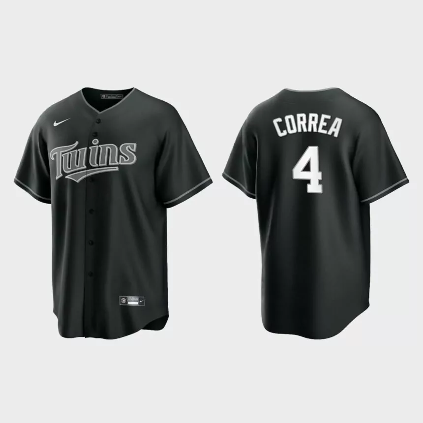 Minnesota Twins Carlos Correa Replica Official Jersey – Black White