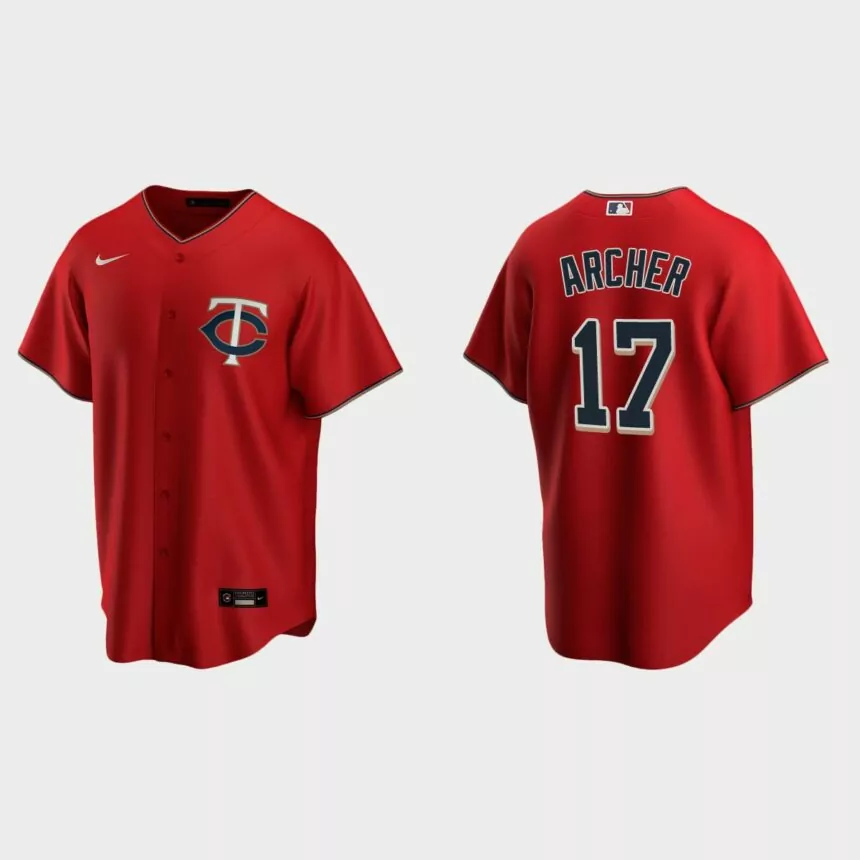 Minnesota Twins Chris Archer Replica Alternate Jersey – Red