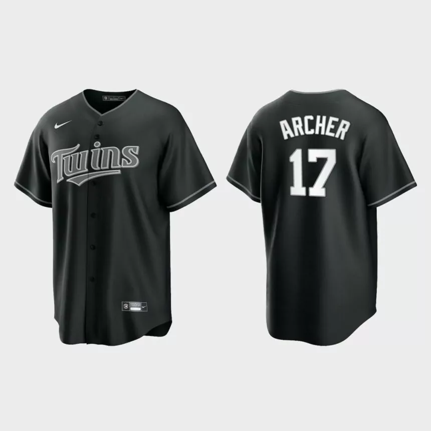 Minnesota Twins Chris Archer Replica Official Jersey – Black White