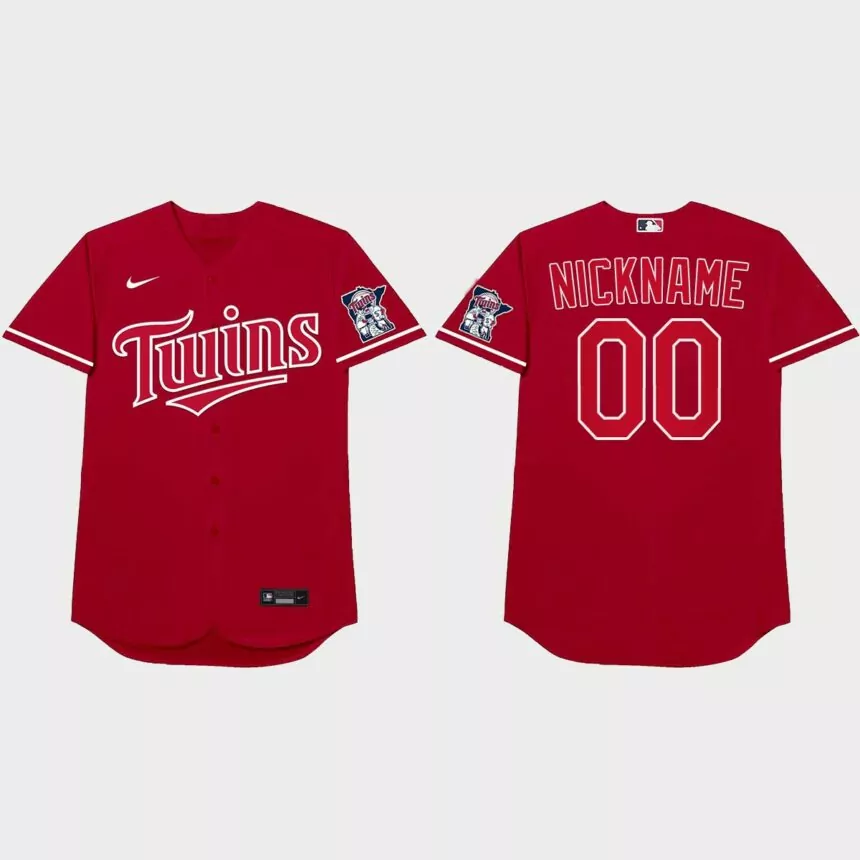 Minnesota Twins Custom 2021 Players’ Weekend Nickname Jersey – Red