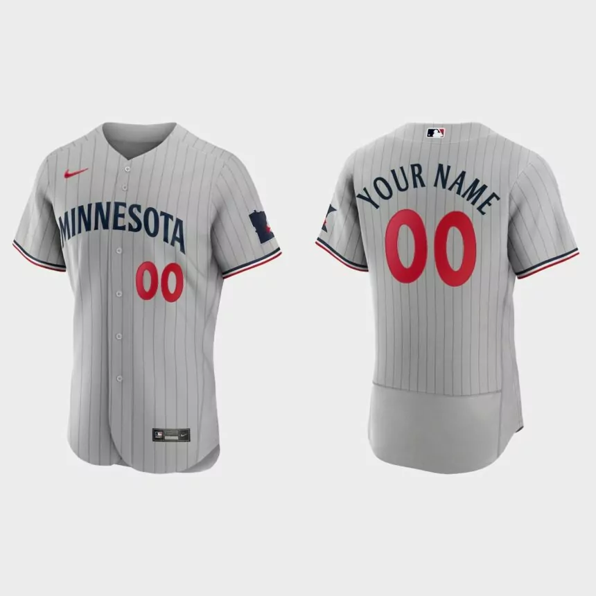 Minnesota Twins Custom Authentic Jersey – Gray