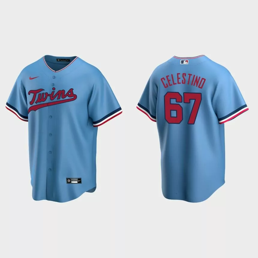 Minnesota Twins Gilberto Celestino Replica Alternate Jersey – Light Blue
