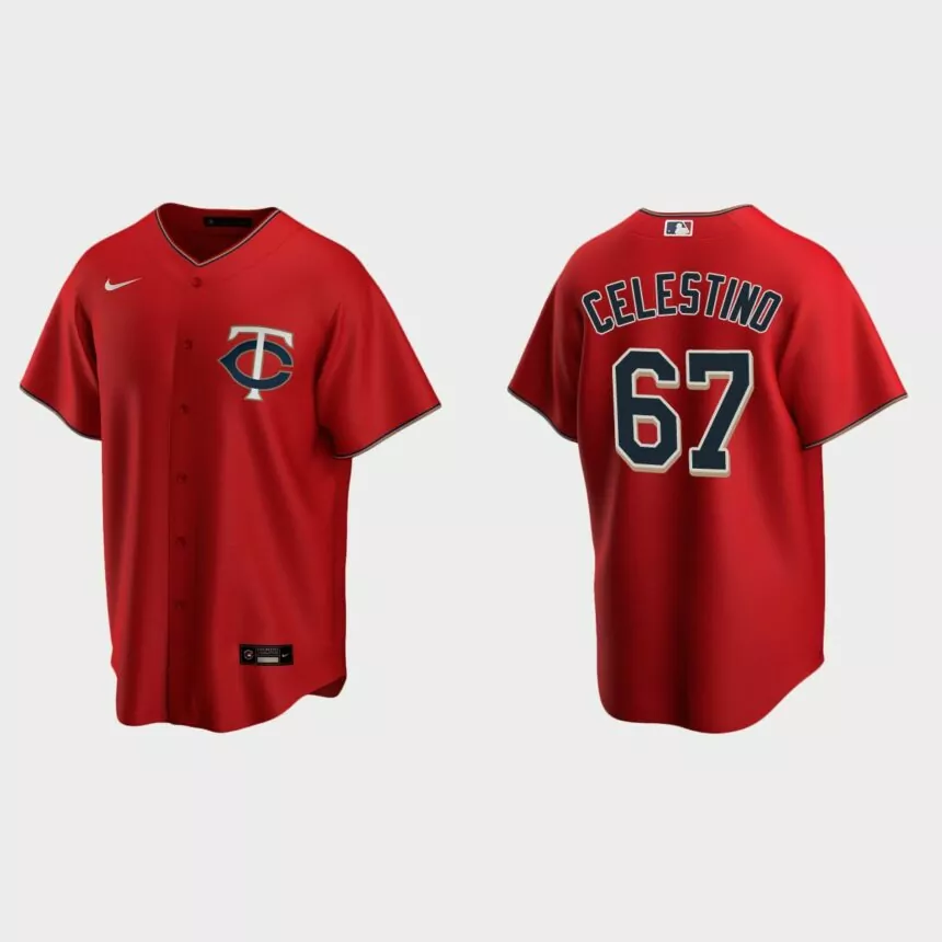 Minnesota Twins Gilberto Celestino Replica Alternate Jersey – Red