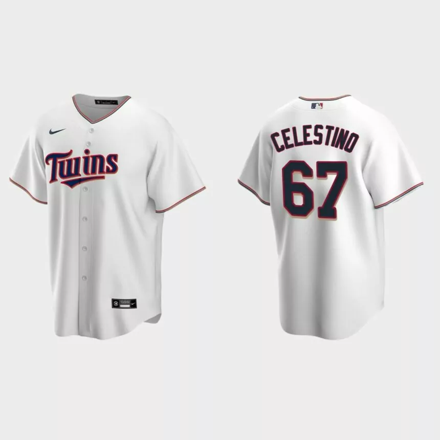 Minnesota Twins Gilberto Celestino Replica Home Jersey – White