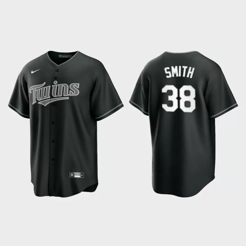 Minnesota Twins Joe Smith Replica Official Jersey – Black White