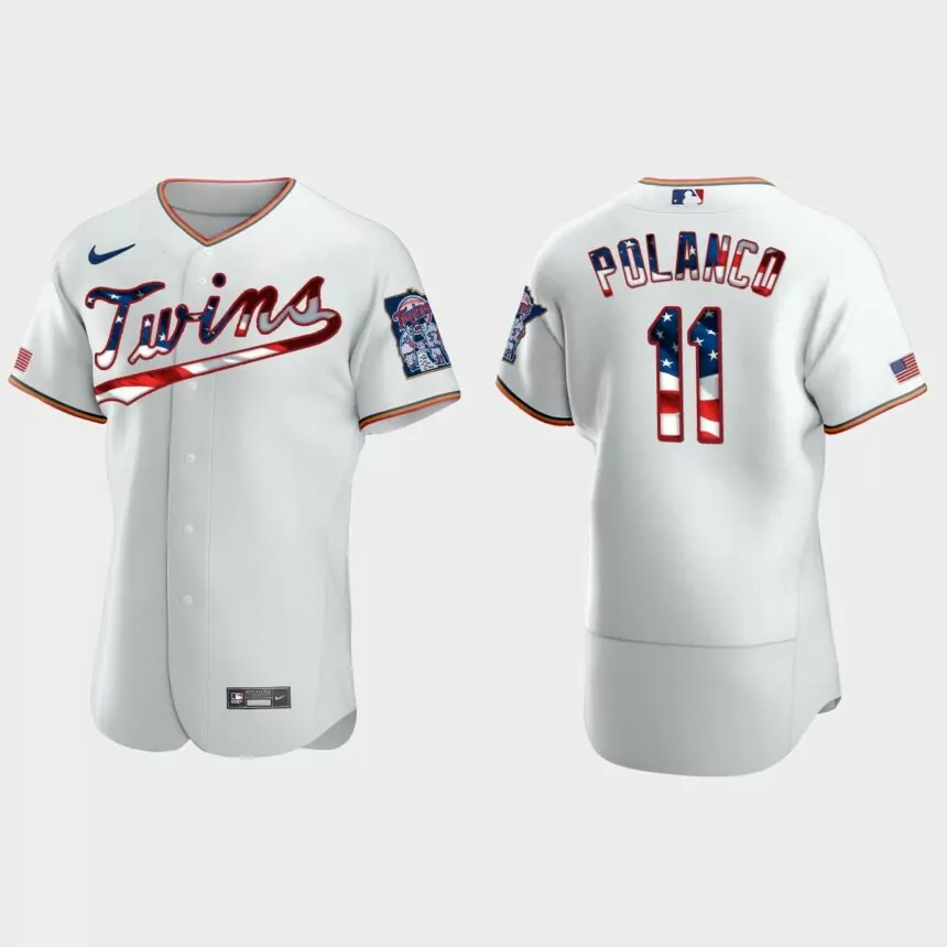 Minnesota Twins Jorge Polanco 2020 Stars & Stripes 4th of July Jersey – White