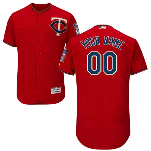 Minnesota Twins Red Men's Customized Flexbase Jersey