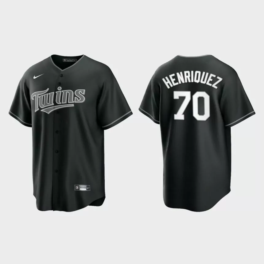 Minnesota Twins Ronny Henriquez Replica Official Jersey – Black White